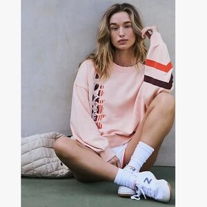 Free People Pink and Orange Sweater